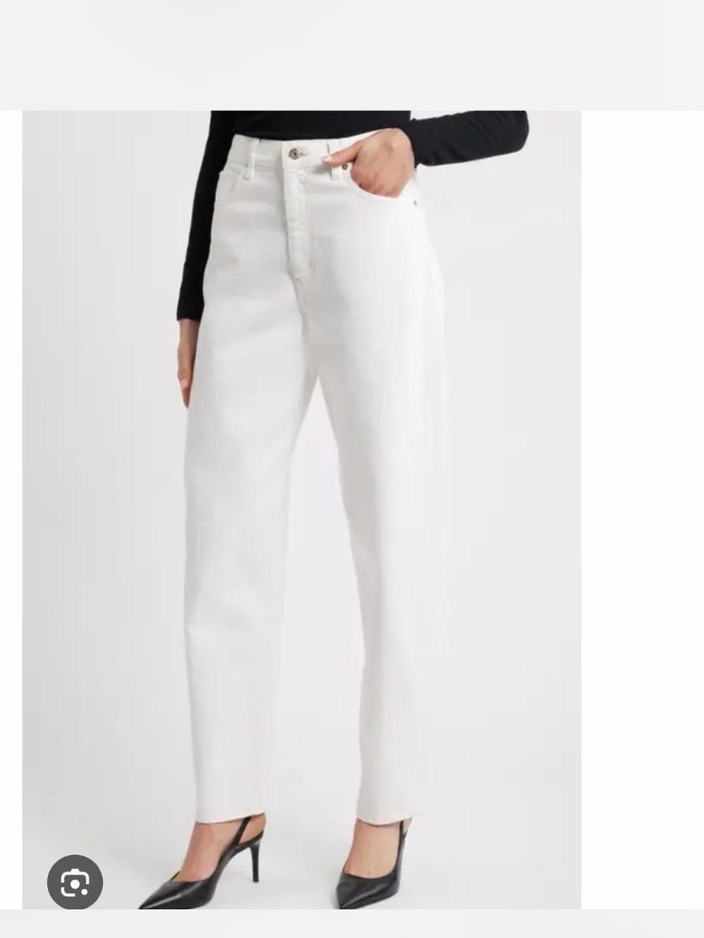 Frye Women's White Straight-Leg mom Jeans